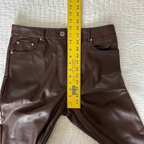 7 for All Mankind Faux Vegan Leather Slim Straight Pants - Picture 10 of 16